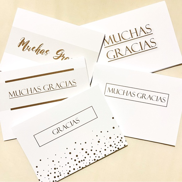 30 Spanish Muchas Gracias Thank You Greeting Cards with Envelopes Wedding Baby - Picture 1 of 11